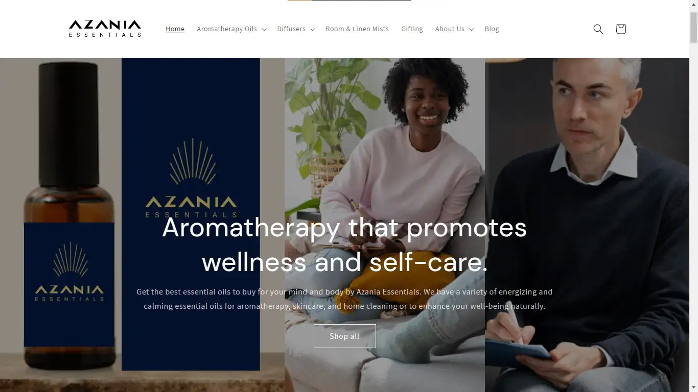 Azania essentials website screenshot