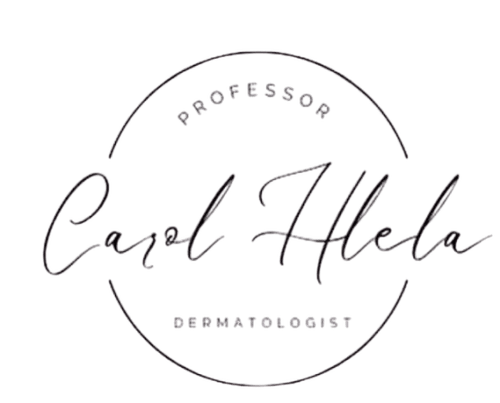 Circular logo with the text 'Professor Carol Hlela Dermatologist' in stylized fonts.