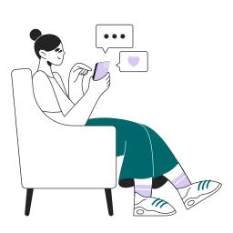 illustration of lady searching on computer'